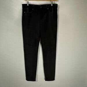 Banana Republic Pants Womens 12 High Rise Skinny Black Faux Suede Stretch Pocket